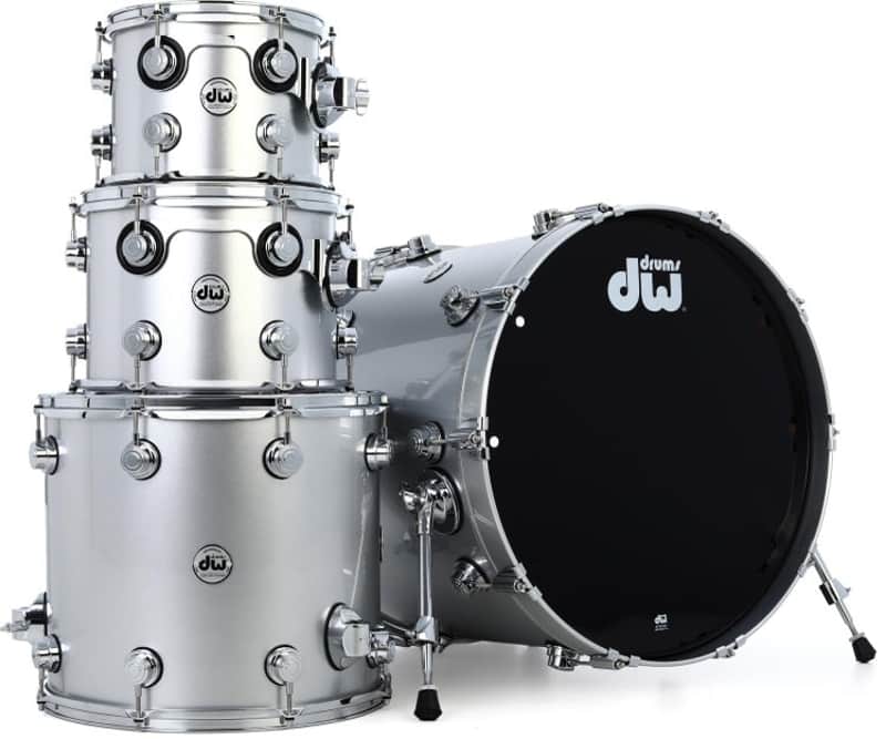 DW Collector's Series 4-piece Shell Pack - Coarse Silver Metallic Lacquer image 1