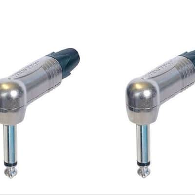 (2) Two Genuine NEUTRIK NP2RX Mono 1/4" Right Angle Cable Mount Plug (Nickel) image 4