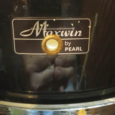 Maxwin by Pearl 14"(diameter)x5.5"(depth) Snare Drum  Black Wrap Over Wood 1970's/80's - Black Wrap image 2