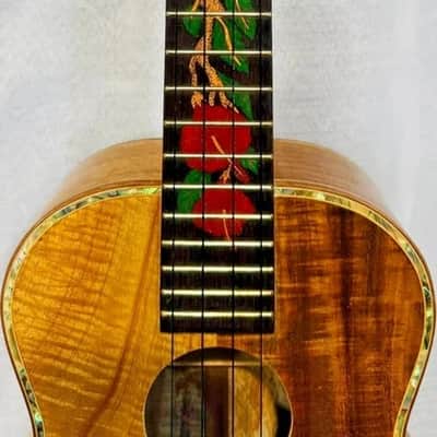 Ukulele Handmade by Blueberry Floral Motif Case & Warranty image 2