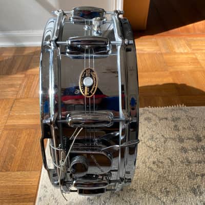 Slingerland No. 132 Gene Krupa Sound King 5x14" 10-Lug Chrome Over Brass Snare Drum 1963 - 1977 image 1