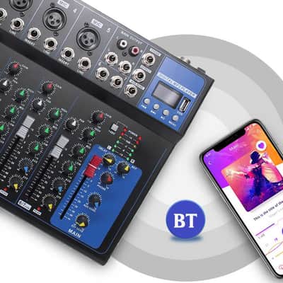 7 Channel Bluetooth Portable Audio Mixer with USB & Digital MP3 Player image 3