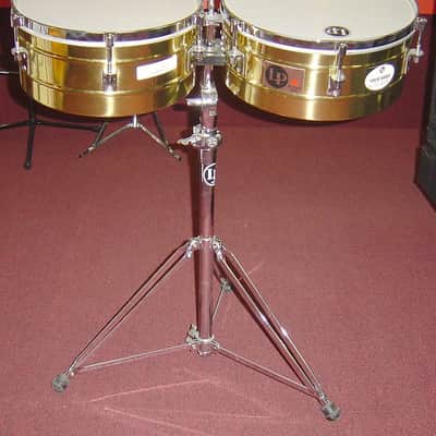 Latin Percussion LP257-B Tito Puente Signature 14" / 15" Brass Timbales w/ Stand