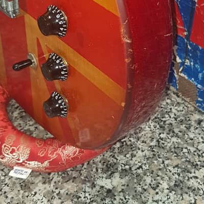 Hamer Special 1982 unique & rare union jack glitter & sparkle relic cherry & orange image 5