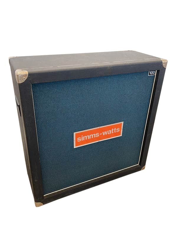 Vintage 1970s Simms Watts 100 4x12 Guitar Amplifier Speaker Cabinet w/ Eminence & Covers image 1