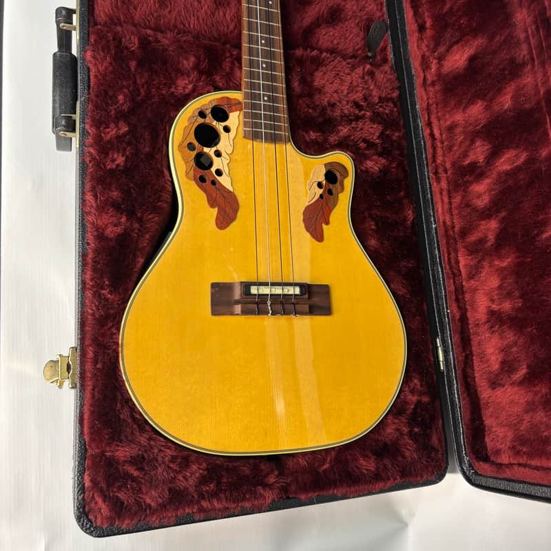 Ovation Tenor Electric / Acoustic Cutaway Ukulele UAE-148 Natural Spruce W/ Premium Hard Case image 1