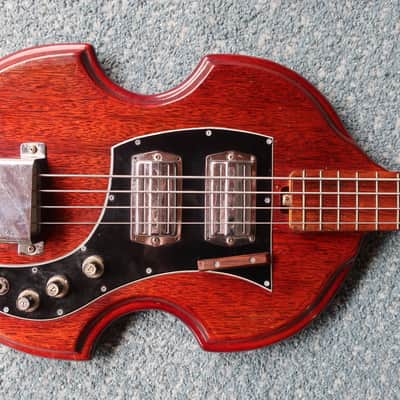 Vintage 1960s Teisco Kingston Bass Wicked Body Shape Caveman Garage Rock Mega Rare Baseball Bat Size Neck Prefect For Thor Hulk Hands image 2