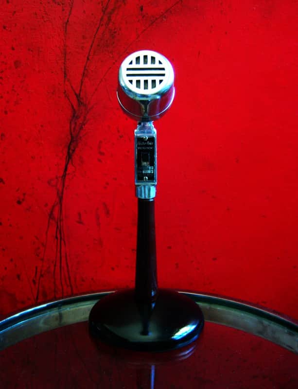 Vintage RARE 1940's Electro-Voice 612 / 630 Omnidirectional Dynamic Microphone Hi Z w Astatic E6G desk stand 638 640 prop display image 1