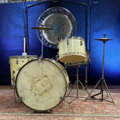 Leedy 1948 Broadway New Yorker w/Snare White Pearl image 4