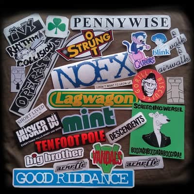 Guitar stickers fender white strat pop punk decal old set 28 image 5