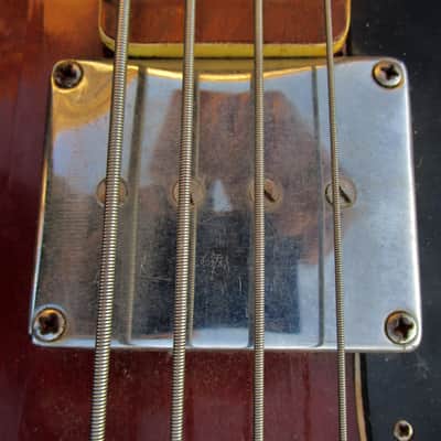 Rythmline SG Bass Guitar Copy, 1960's Japan, 30" Scale, Cherry Red Finish, Fresh Setup image 4
