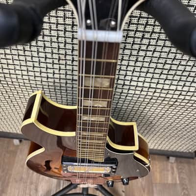 Harmony H-35 “Batwing” Electric Acoustic Mandolin 1972 - Sunburst image 7