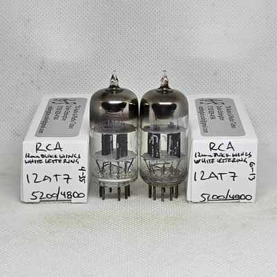 RCA 12AT7 Black Plate Square Getter Matched (7.6%) Pair NOS 12AT7 ECC81