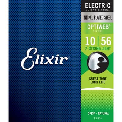 Elixir 19057 Optiweb 7-String Electric Guitar Strings - Light (10-56)