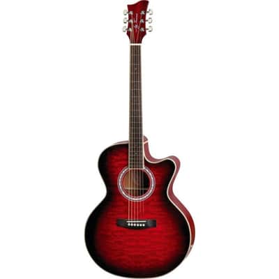 Jay Turser JTA-424QCET-RSB Auditorium Cutaway Mahogany Neck 6-String Acoustic-Electric Guitar image 2