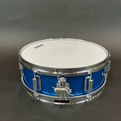 Rogers Luxor Blue Sparkle 6 Lug Snare Drum 5x14 image 3