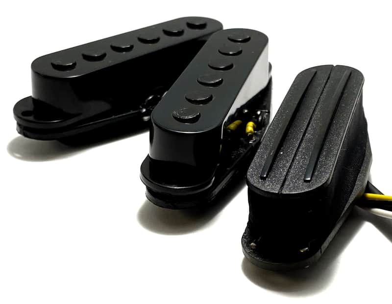 Onyx AR5 SSS Bridge, Middle & Neck Pickup Set, Bridge AlNiCo V Rail Strat Sized Humbucker + Modern Ceramic Middle & Neck Onyx Strat Single Coils image 1