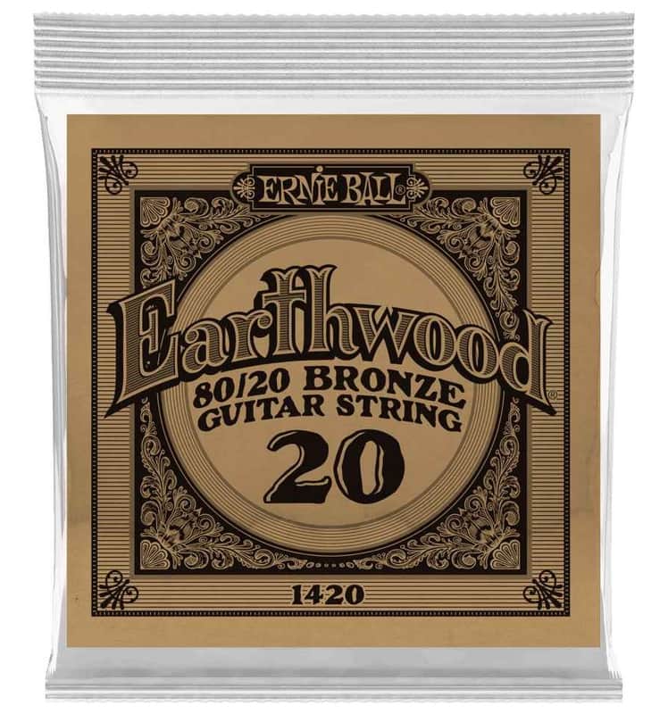 Ernie Ball P01420 .020 Earthwood 80/20 Bronze Acoustic Guitar String image 1