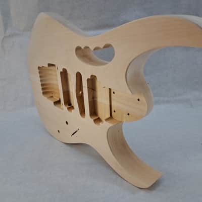 Unfinished 7 string guitar body, basswood, Universe style, rear route, HSH - B8a image 6