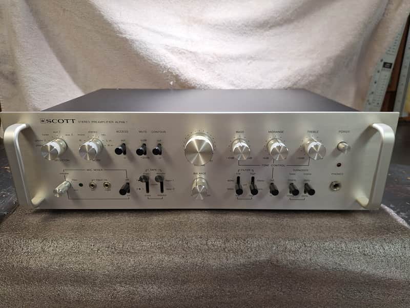 H.H. Scott Alpha 1 Preamp Recapped/Working Alpha 1 Late 1970's - Silver/Aluminum image 1