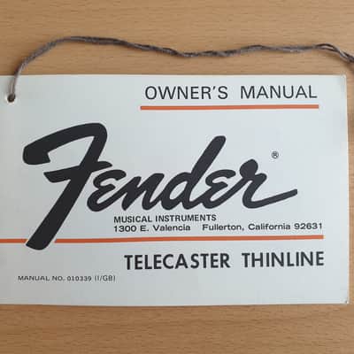 [Vintage] Fender Telecaster Thinline Owner's Manual 1972 (#1) image 1