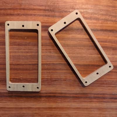 Guilford Mahogany Tapered Humbucker Pickup Ring Set w/ Recessed Height Holes- Fits PRS image 2