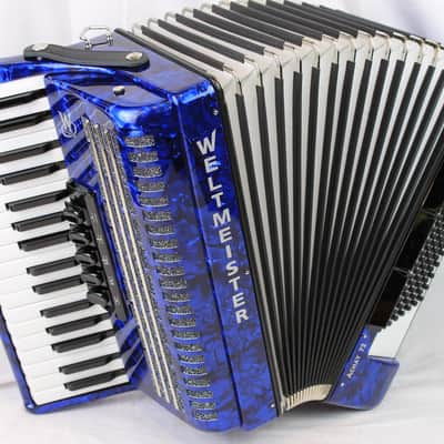NEW Blue Weltmeister Achat Piano Accordion LMM 34 72 image 1