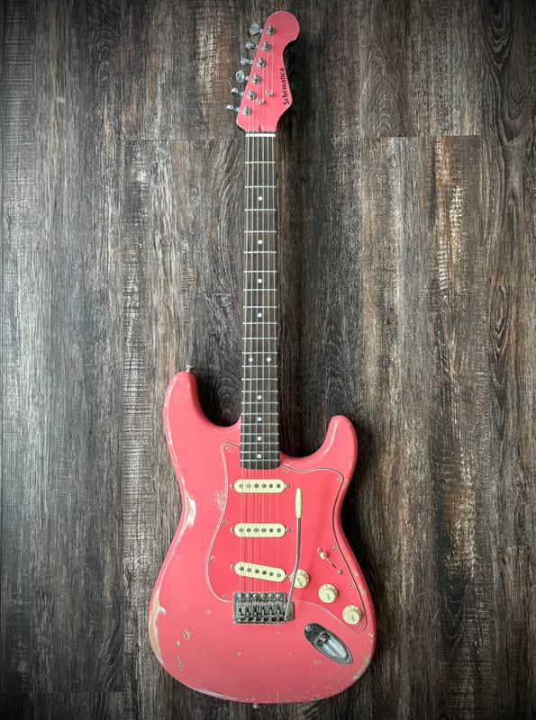 S C H E M A T I C A   ST Type Custom Relic Tahitian Coral matching Headstock and PG w/ Fender ‘57/‘62 pickups image 1