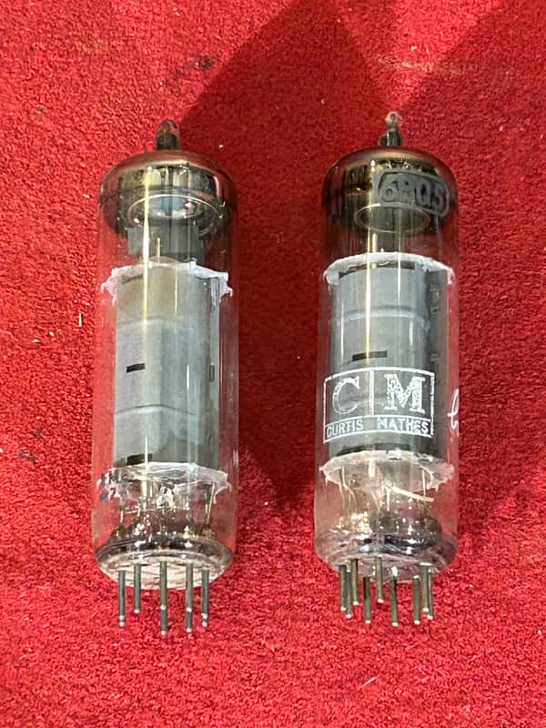 Unknown/Curtis Mathes Vintage Mismatch Pair 6BQ5/EL84 Amplifier Vacuum Tubes 1970s - Clear Glass image 1