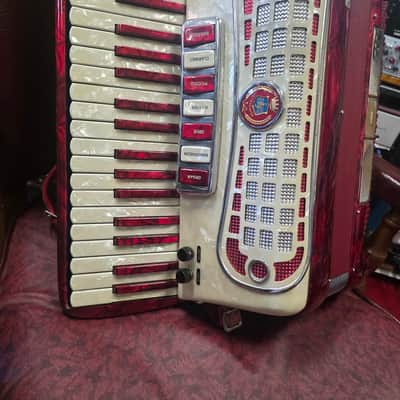 Stradavox Piano Accordion 41/120 Made in Italy - Red Pearl image 2