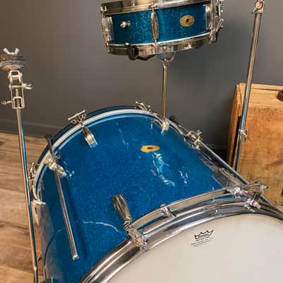 VINTAGE Slingerland Be-Bop Combo Turquoise Sparkle Cocktail Kit image 16