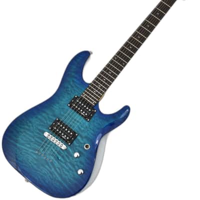 Schecter C-6 Plus guitar in Ocean Blue Burst image 2