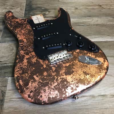 Made to Order - FRANCHIN Mercury guitar body Impressionist METALLIC LEAF (Gold/Silver/Copper/Bronze texture) Basswood Poplar Stratocaster-Strat-S-Style Made in Italy image 15