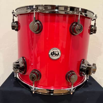 Immagine DW Collector's SSC Maple 12x14 Floor Tom in Blood Red Gloss Lacquer with Black Nickel Hardware (Rm4) - 2