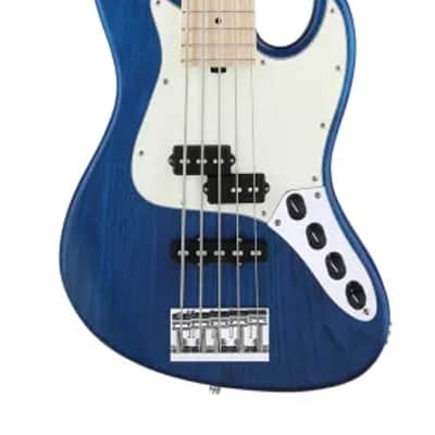 Sadowsky MetroLine 21-Fret Vintage P/J Bass-Swamp Ash Body-5 String-Ocean Blue Transparent Satin image 2