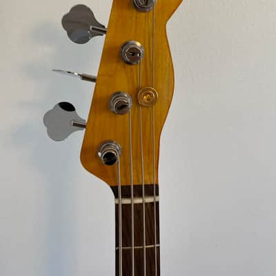 Custom Offset V Bass P/J Pickups with Precision Neck Translucent Dark Red/Maroon Sunburst image 3