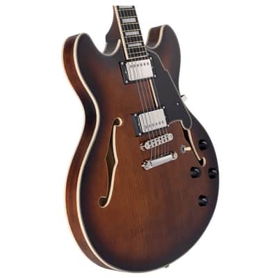 D'Angelico Guitars DAPDCBRBNS Premier DC Electric Guitar, Brown Burst w/ Gig Bag image 5