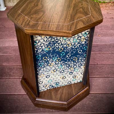 1x12 octagon guitar speaker cabinet! Semi open. Vintage 8 ohm speaker inside. Unique 3D grill cloth. Candle lights up! image 5