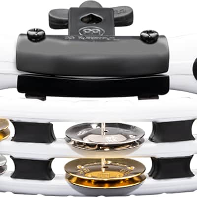 Meinl TMT2M-WH Recording Combo Mountable ABS Tambourine White Mixed Nickel /Solid Brass Jingles image 3