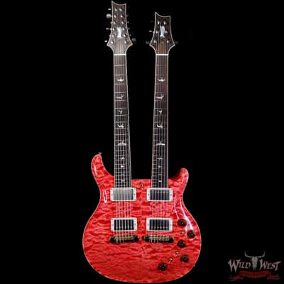 2019 PRS Private Stock #7827 Doubleneck McCarty 594 Semi-Hollow Piezo Brazilian Rosewood Board Salmon image 4