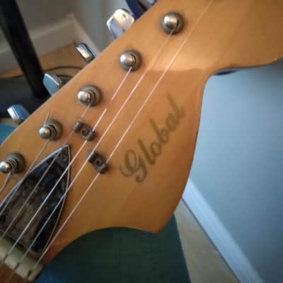 Global Double Cut 1960s Red Burst w/Black Pearl Pickguard image 5