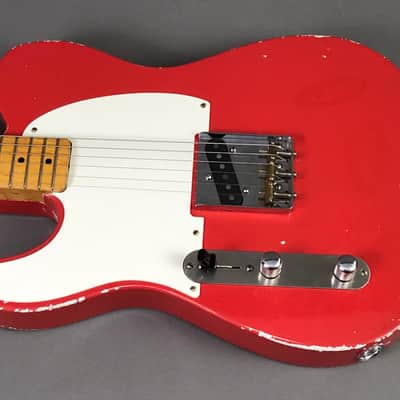 LEFTY! Vintage Boutique Custom Relic TL51 Nocaster Fiesta Red Nitro Lacquer Tele Guitar 1/4 Sawn Made in USA Klein Pickup 7 lb HSC image 19