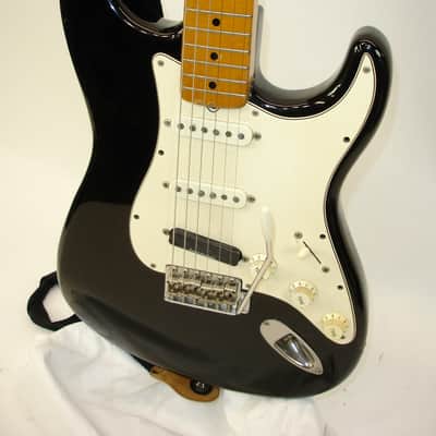 Vintage 1985 Fender Standard Stratocaster Electric Guitar - Black with Maple Fingerboard MIJ image 2