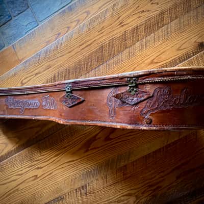 1950’s Western Motif Hand Tooled Custom Leather Dreadnaught Guitar Case image 5