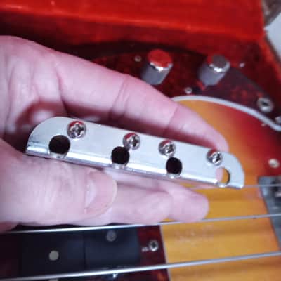 VINTAGE 1963 PRE-CBS FENDER BASS BRIDGE - JAZZ, PRECISION w/  SCREWS (read description).   image 11