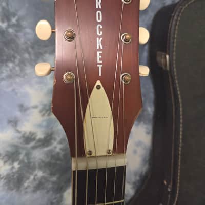 Vintage RARE 1968 Harmony H53 Rocket DeArmond Pickup Upgraded Electronics New Strings Pro Setup Original Soft Shell Case image 9