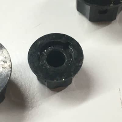 3 Fender Vintage Reissue Cosmo USA Relic Black Jazz Bass Knobs Fits 1/4” Pots Aged Guitar image 6