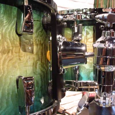 Yamaha PHX Phoenix Textures Turquoise Sunburst Kit 18" 10" 12" 14" Drum Set Made in Japan image 6