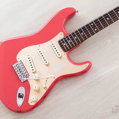 Fender Custom Shop 1960 Stratocaster Roasted Relic Faded Fiesta Red w/ Gold Guard, Fat '60s Pickups