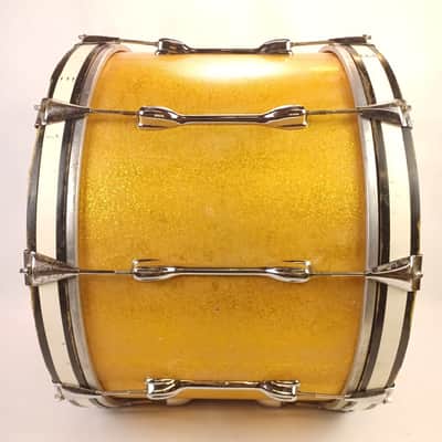 Slingerland 14x22"Gold Sparkle Bass Drum Vintage70s 5ply Maple Marching/Parade image 3